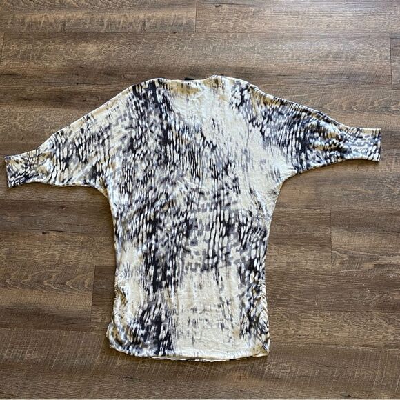 Calvin Klein Tunic Dress Dolman Sleeve Animal Print Beaded Large - Picture 12 of 13